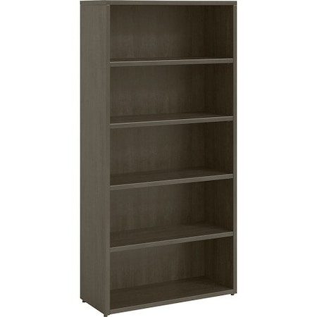 Lorell Bookcase, 5-Shelf, Prominence, 34inWx12inDx69inH, Gray Elm LLRPBK3469GE